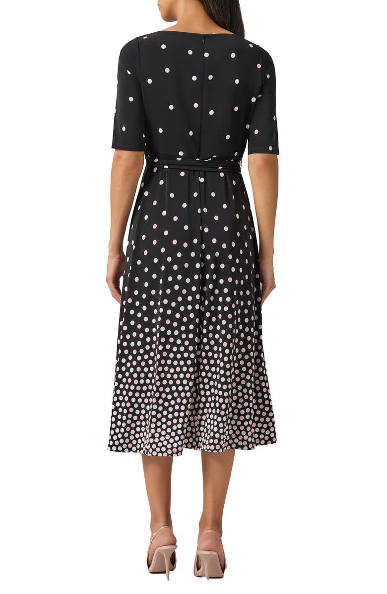 KASPER Long Sleeve Belted Fit & Flare Dress, Alternate, color, 