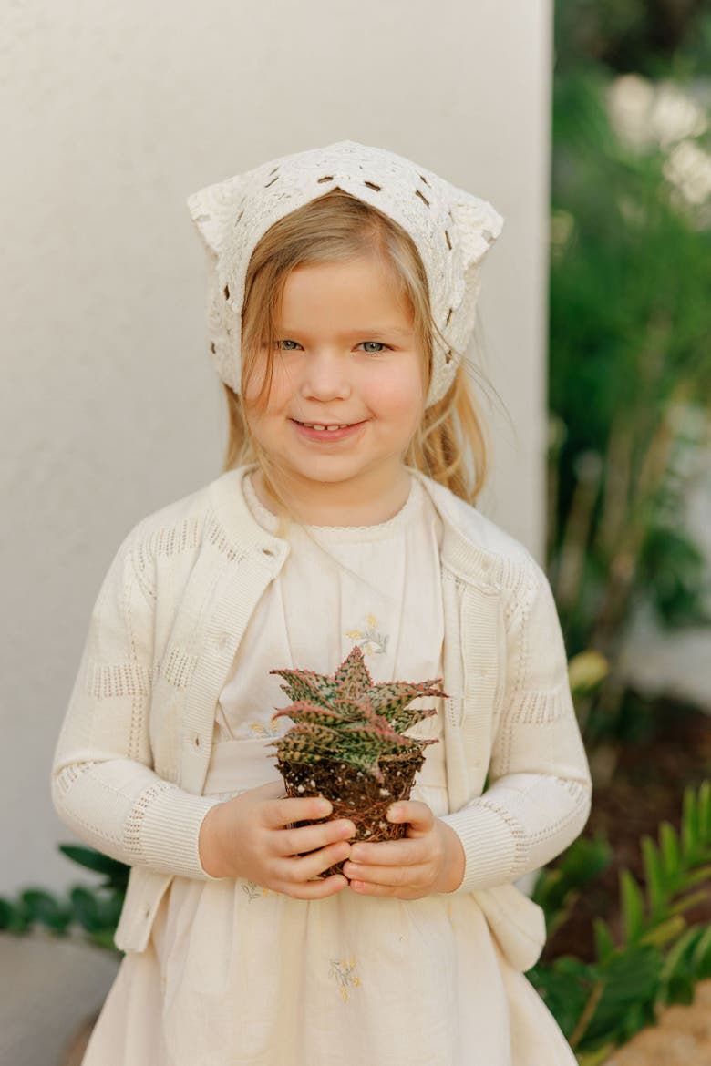 Looms Holland Collection - Girls Embroidered Floral Dress, Alternate, color, Ivory