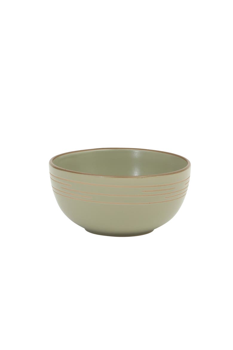 Chiswick House Stoneware Dinnerware Set with Embossed Rim, Alternate, color, Green