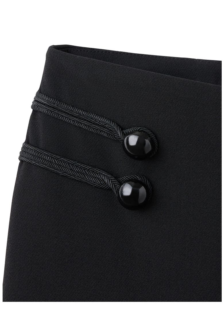 Slim Fit Frog Fastening Wide Leg Pants, Main, color, BLACK