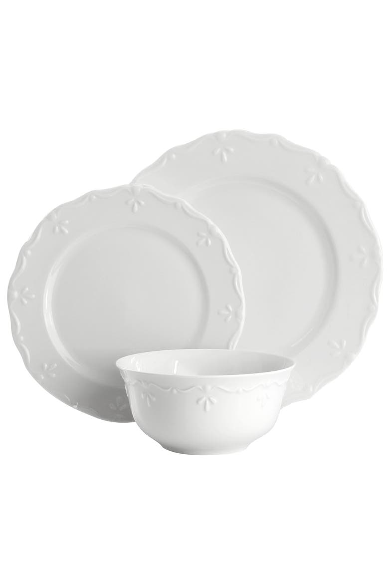 Henryi 18 Piece Porcelain Dinnerware Set, Alternate, color, White