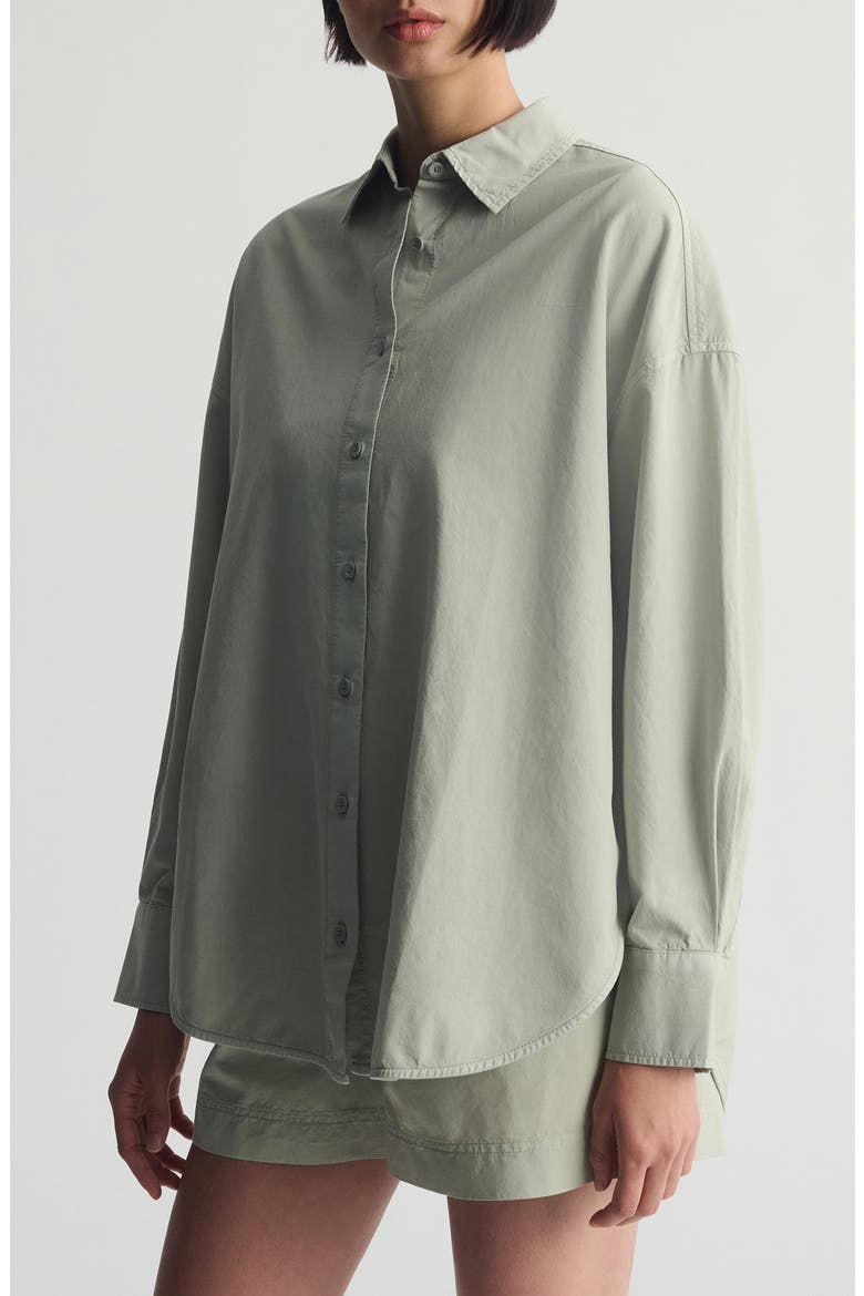 Oversize Button-Up Shirt, Main, color, PURITAN GRAY