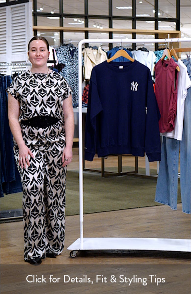 Gender Inclusive Heritage Yankees Serif Fleece Sweatshirt, sales video thumbnail