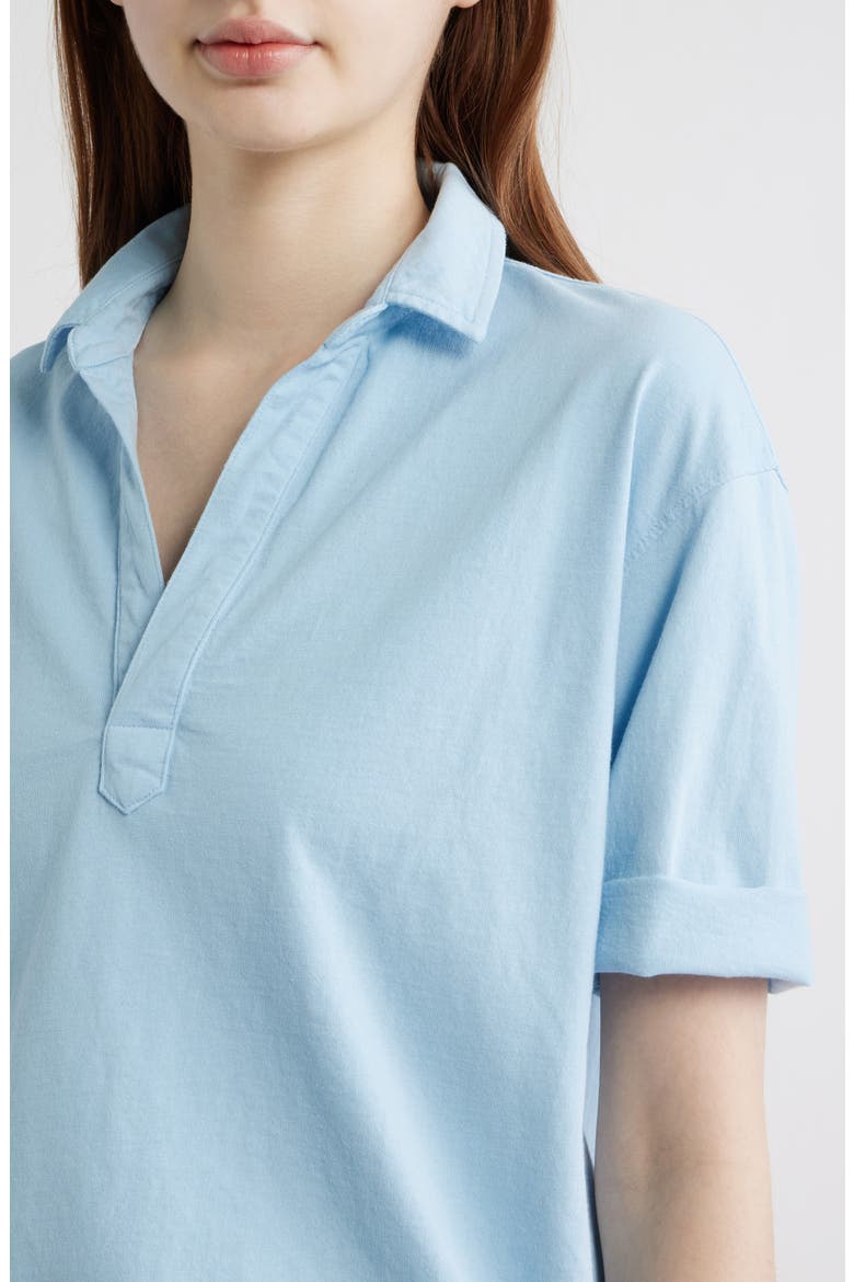 Patty Popover Cotton Top, Alternate, color, DIVE BLUE