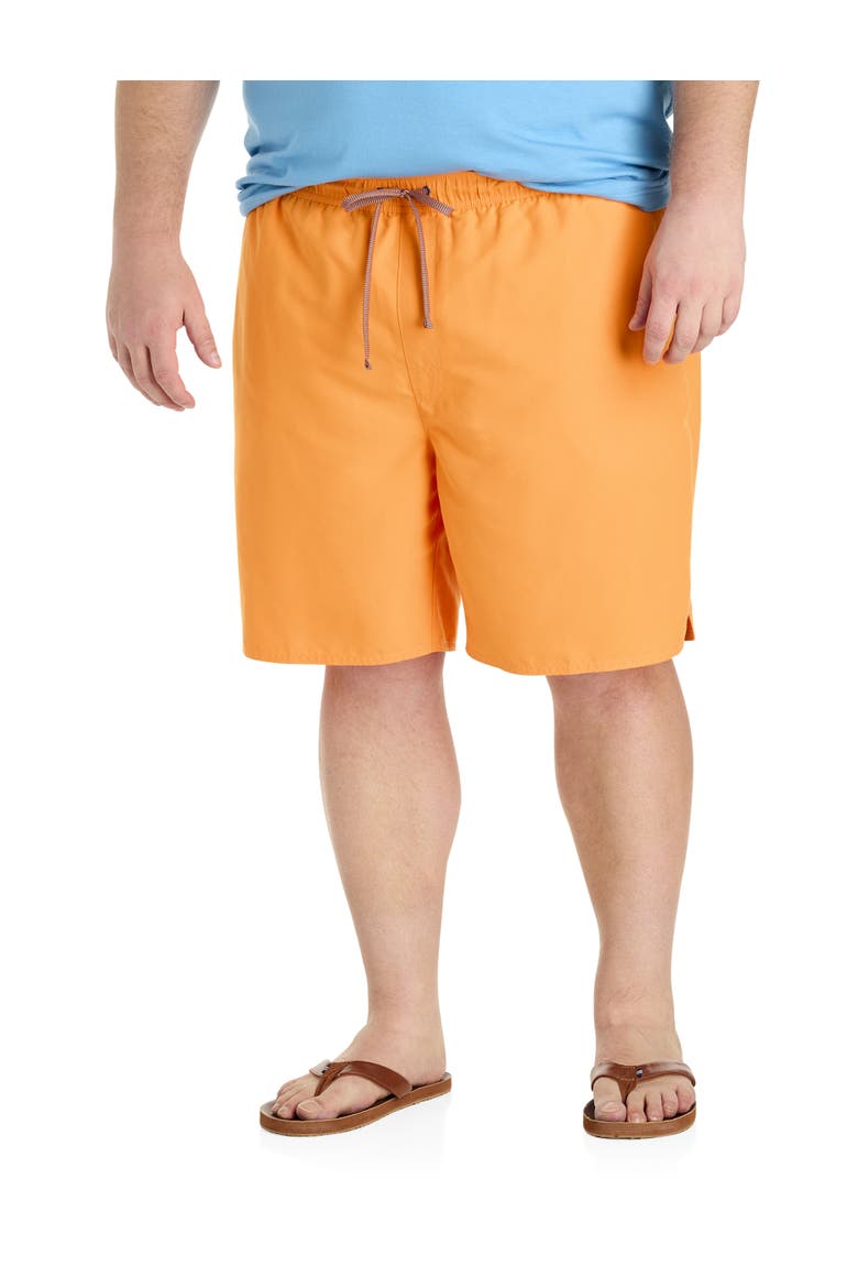 Big & Tall Solid Swim Trunks, Main, color, TANGELO ORANGE