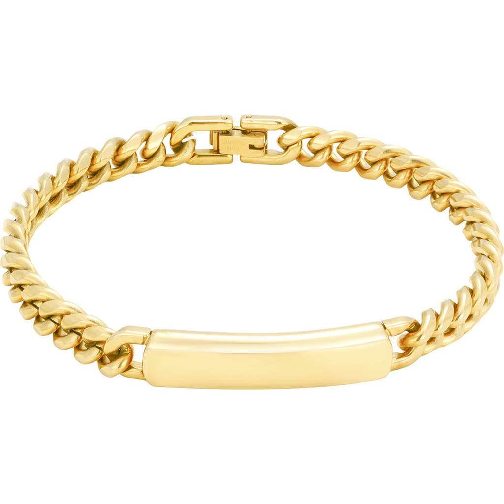 Adornia 18k Yellow Gold Plated Curb Chain Id Bracelet