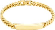 Adornia Men's 18k Yellow Gold Plated Curb Chain ID Bracelet