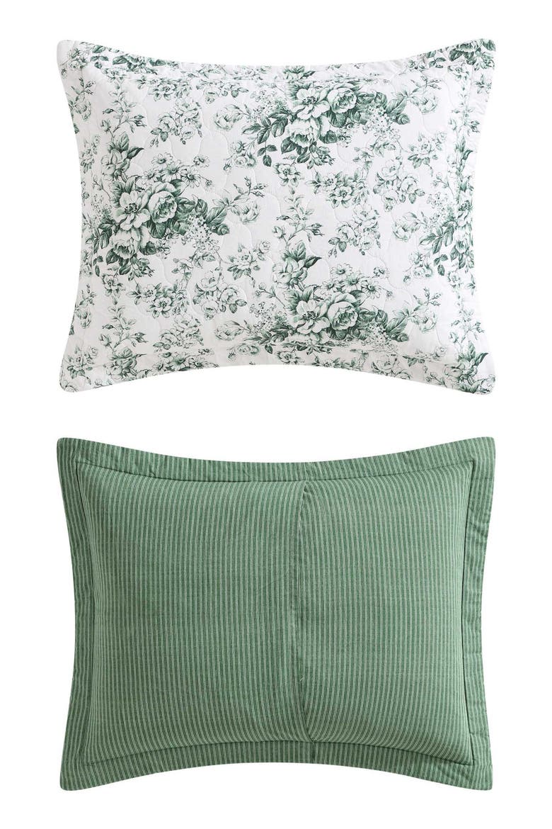 Bouncy Bows Quilt Set, Alternate, color, DEEP GREEN/ WHITE
