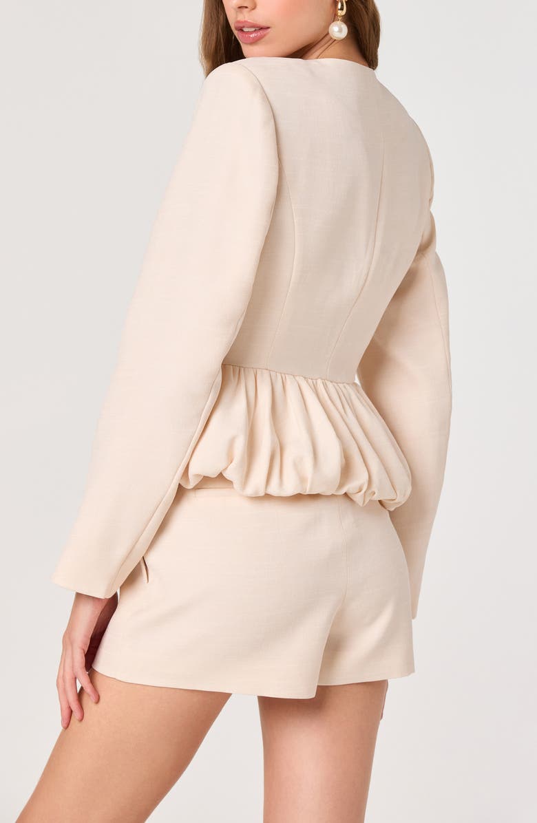 ASTR the Label Nicolle Bow Peplum Jacket, Alternate, color, Cream
