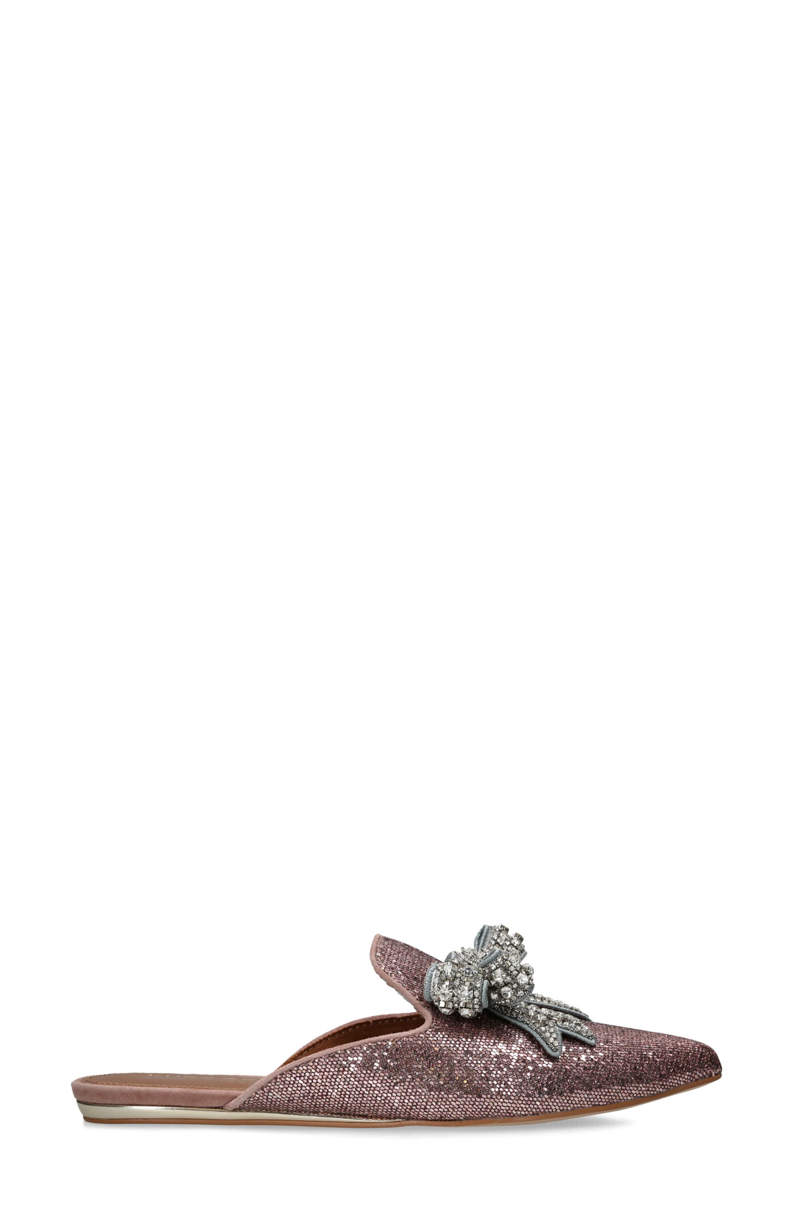Olive Bow Pointed Toe Mule, Alternate, color, LIGHT/ PASTEL PINK