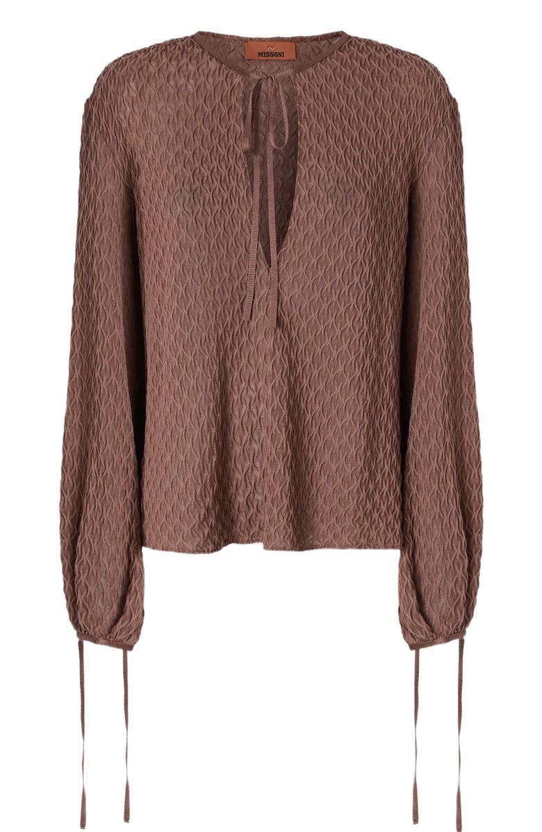 Missoni Crew Neck Blouse In Wool Blend, Alternate, color, Beige