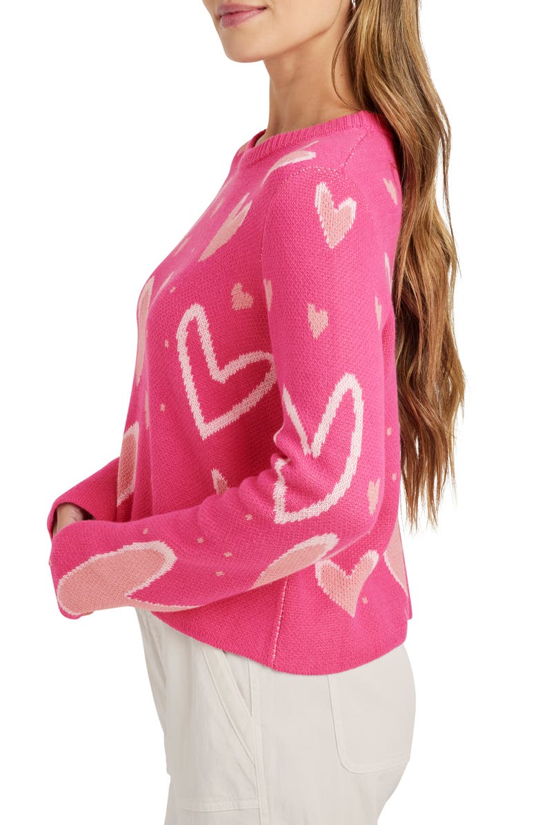 Splendid Stevie Hearts Cotton Blend Sweater, Alternate, color, 