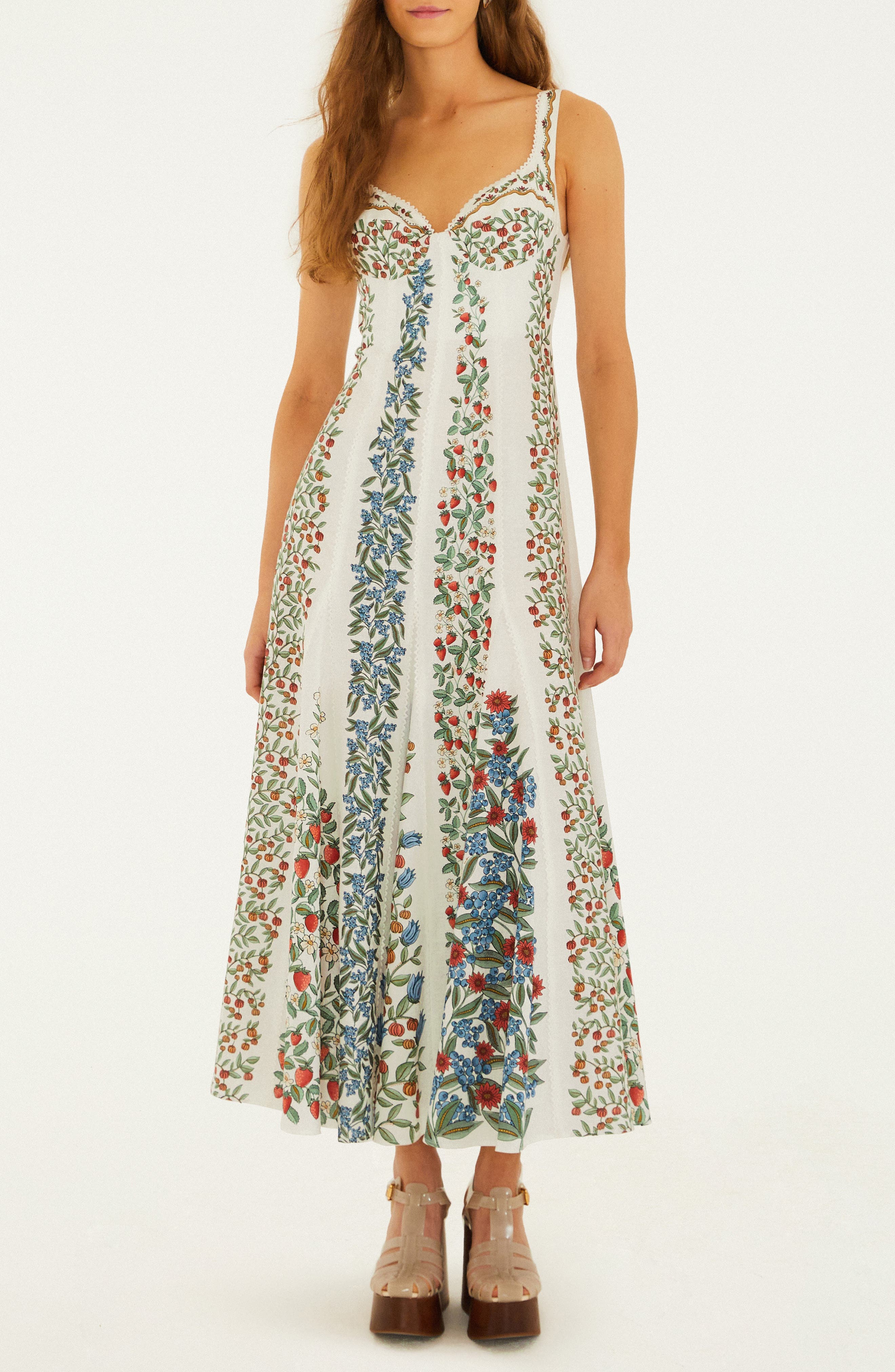 Fruit Beauty Linen Blend Maxi Dress