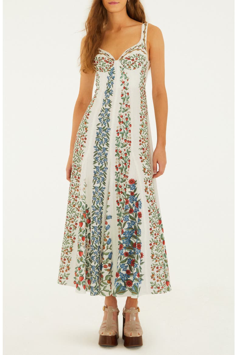 Fruit Beauty Linen Blend Maxi Dress, Main, color, OFF-WHITE