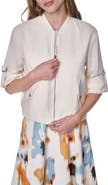 DKNY Linen Blend Bomber Jacket