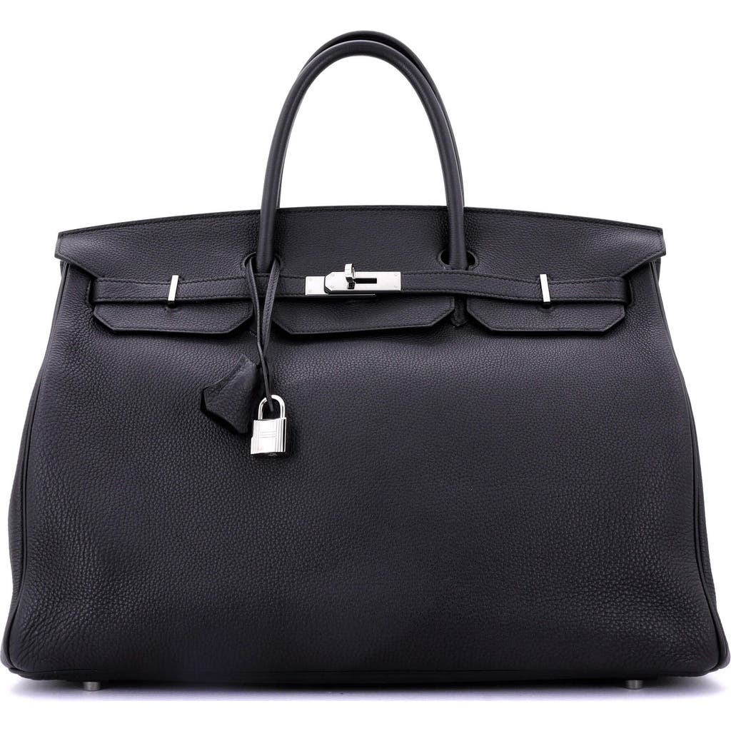 Pre-owned Hermes Hermes Birkin Handbag Black Togo With Palladium Hardware 40 In Black