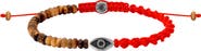 Karma and Luck Men's Tiger’s Eye Evil Eye Red String Charm Bracelet Awaken Courage
