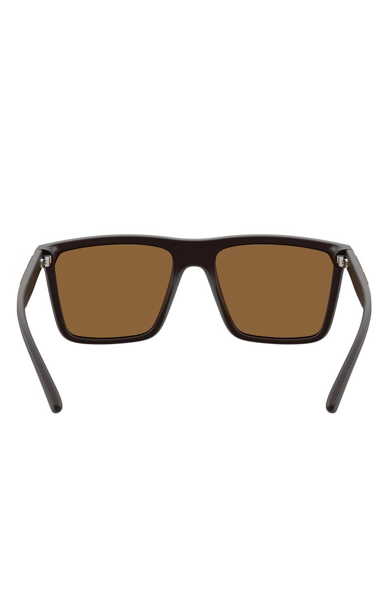 AX Armani Exchange 57mm Square Sunglasses, Alternate, color, Matte Brown / Brown