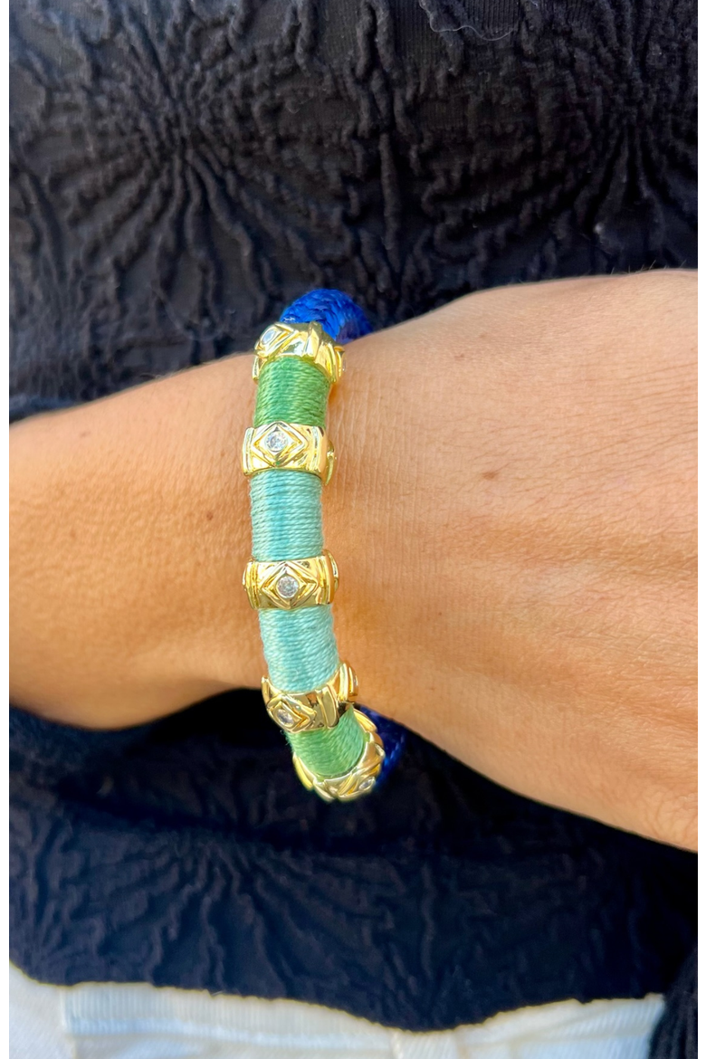 Evil Eye Colorblock Bracelet, Alternate, color, Eucaluptus