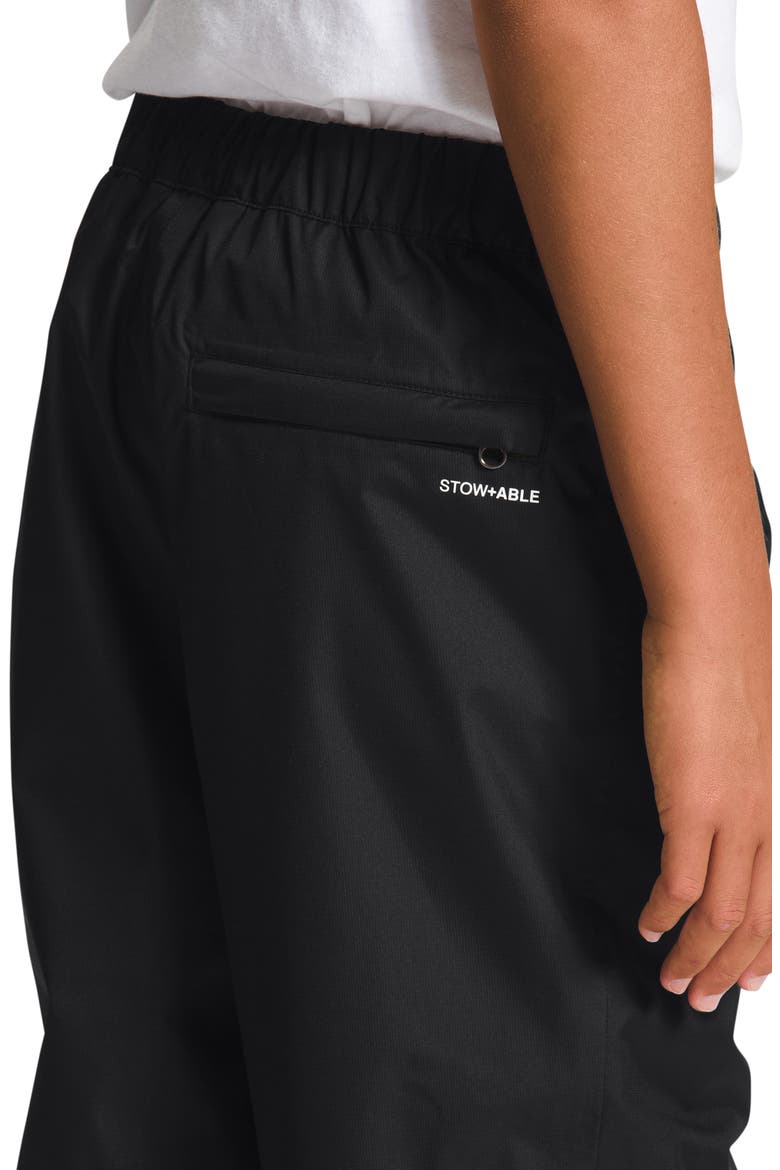 Kids' Antora Waterproof Packable Recycled Polyester Rain Pants, Alternate, color, BLACK