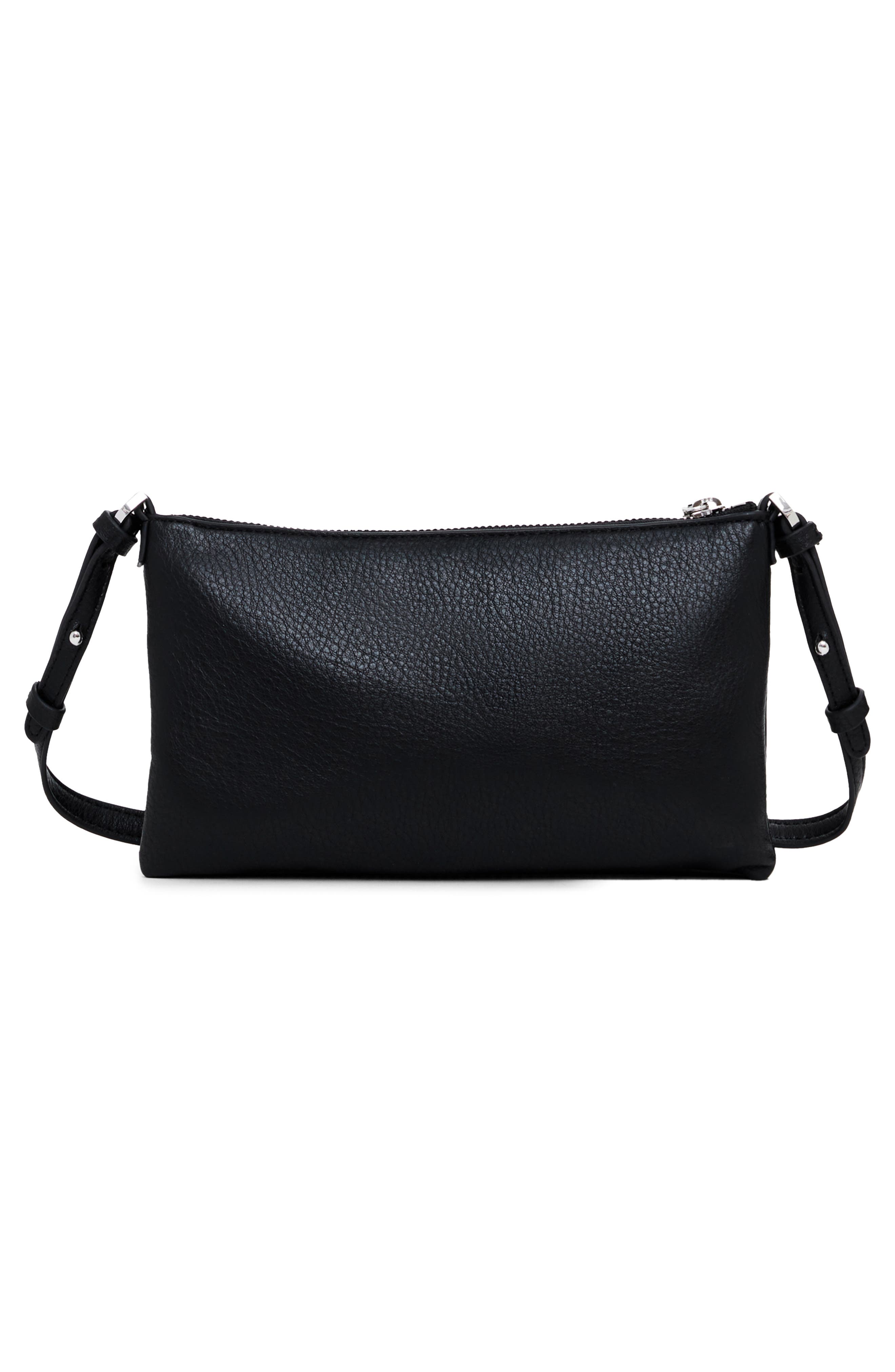 Desigual Half Logo Faux Leather Shoulder Bag, Alternate, color, Black