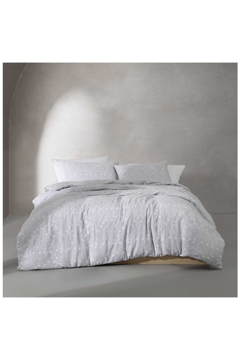 Umbra Floral Duvet Cover & Shams Set, Alternate, color, LIGHT / MEDIUM GREY