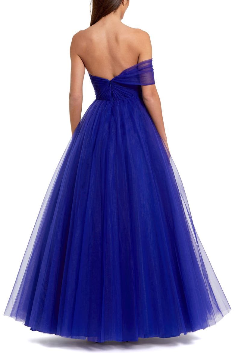 Strapless Off the Shoulder Bustier Ball Gown, Alternate, color, Cobalt