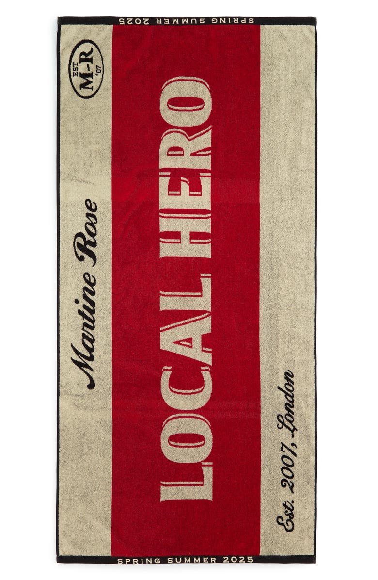Martine Rose Local Hero Beach Towel, Main, color, 