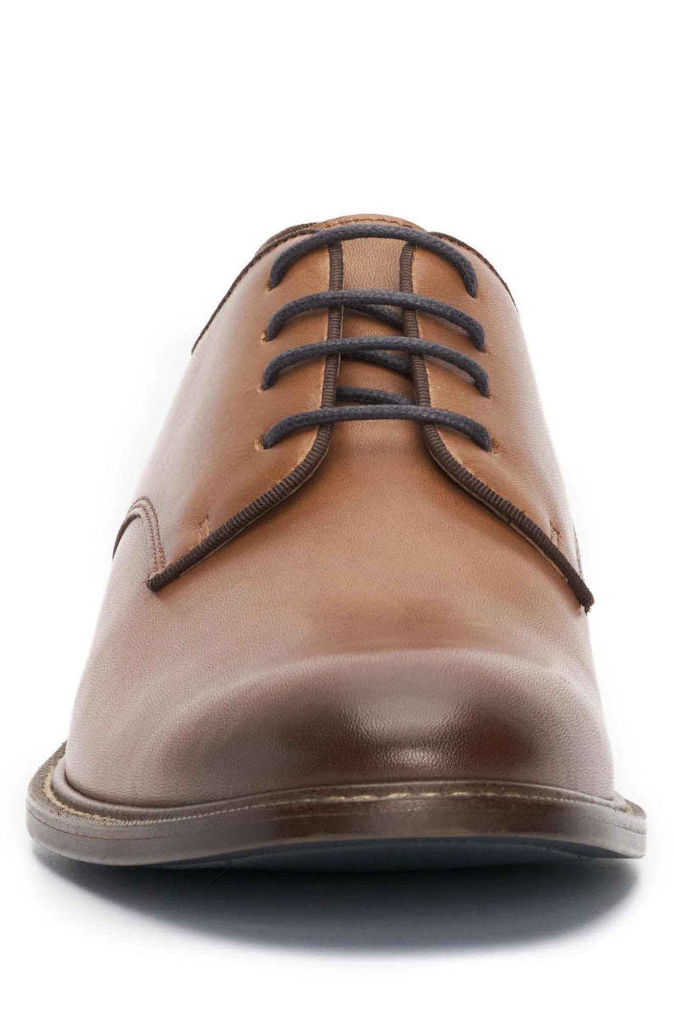 Lyre Leather Derby, Alternate, color, COGNAC/BROWN SHHGRG