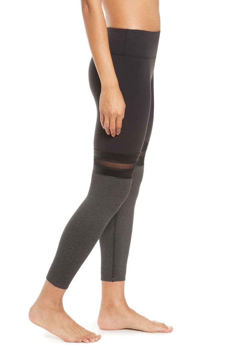 Player High Waist 7/8 Leggings, Alternate, color, BLACK/ CHARCOAL HEATHER