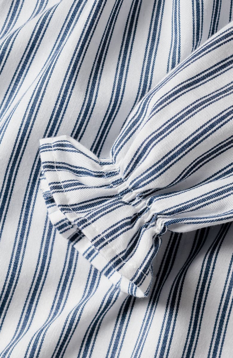 Petite Plume Kids' Delphine Navy French Ticking Stripe Cotton Blend Nightgown, Alternate, color, Navy