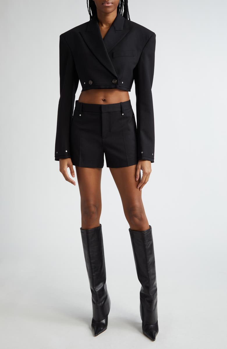 Dion Lee Oversize Double Breasted Stretch Wool Crop Blazer, Alternate, color, 