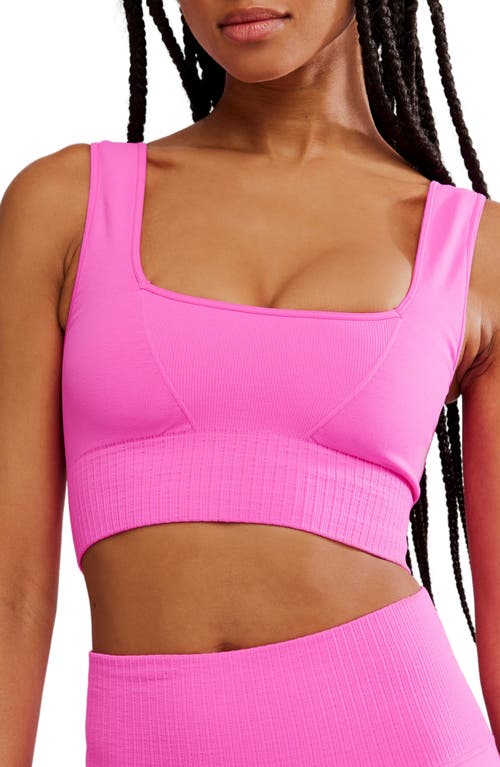 Free People Karma Square Neck Sports Bra In Pink