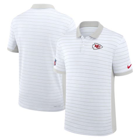 Men's Nike White Kansas City Chiefs Sideline Victory Stripe Performance Polo