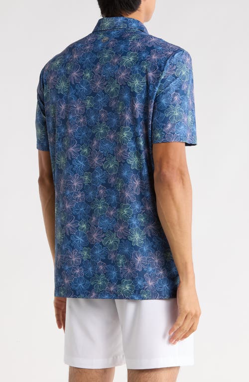 Reyn Spooner Electric Biscus Polo In Blue