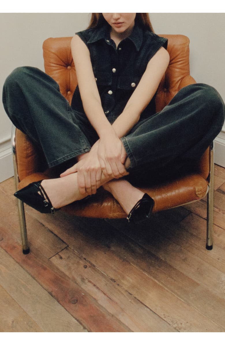 MANGO Denim Crop Vest, Alternate, color, Open Grey