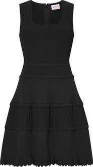 Milly Suri Scallop Hem Tiered Knit Minidress