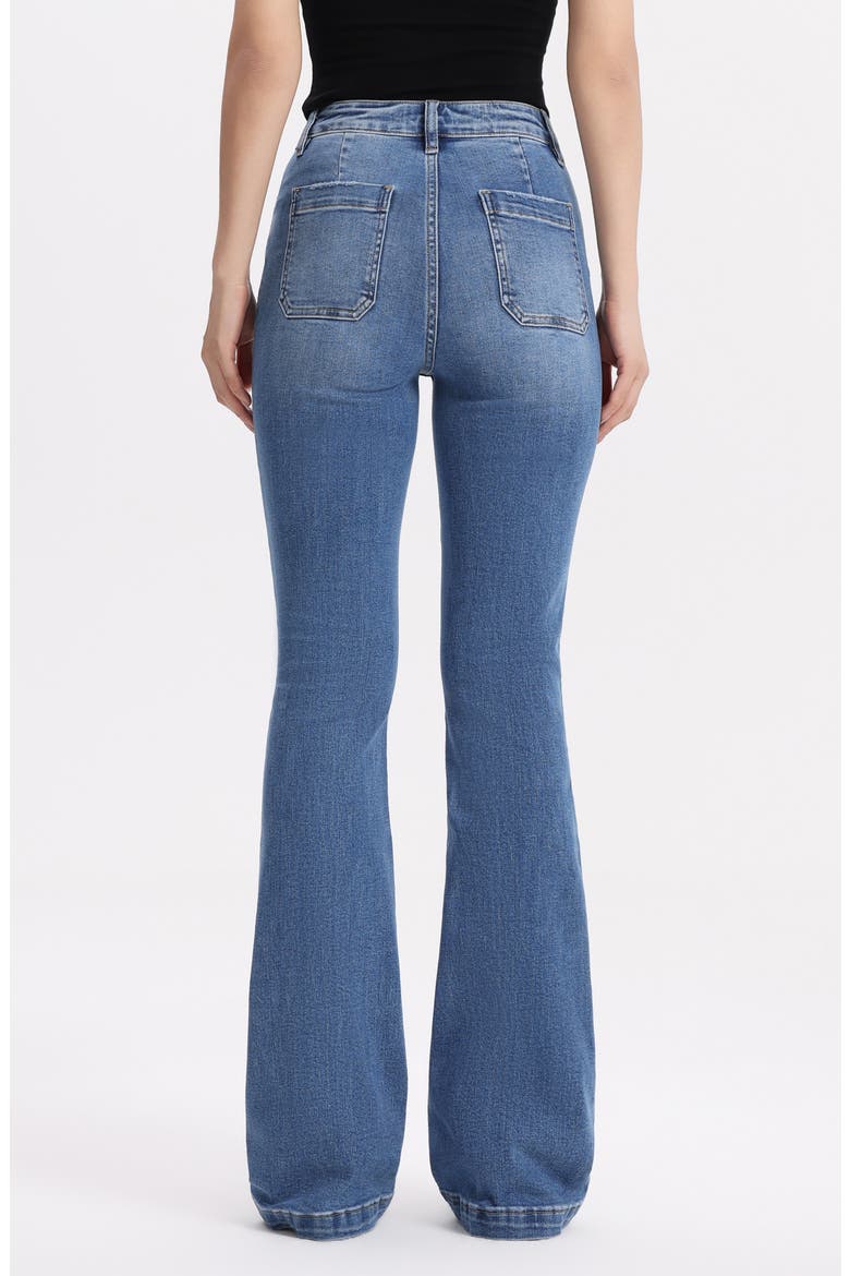 Welt Pocket High Waist Bootcut Jeans, Alternate, color, NOVA