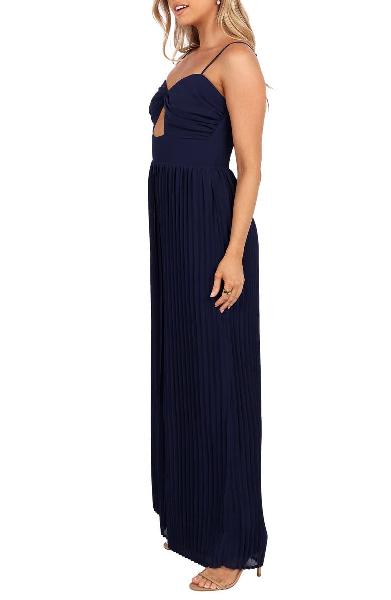 Petal & Pup Alice Pleated Wide Leg Jumpsuit, Alternate, color, Navy
