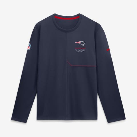 Men's Nike Navy New England Patriots Sideline Coaches UV Dri-FIT Long Sleeve Shirt