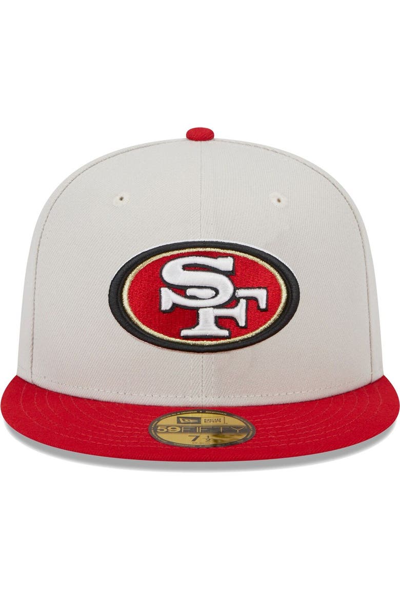 Men's New Era Khaki/Scarlet San Francisco 49ers Super Bowl Champions Patch 59FIFTY Fitted Hat, Alternate, color, Khaki