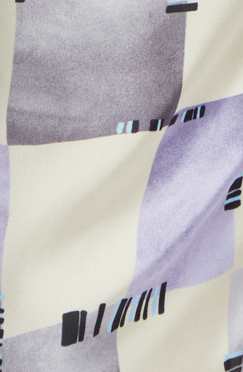 Emporio Armani Check Satin Pants, Alternate, color, Purple