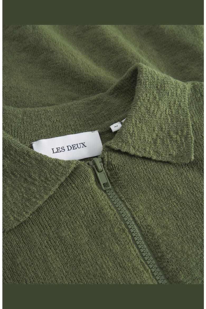 Brad Zipper Cotton Polo, Alternate, color, CHIVE GREEN