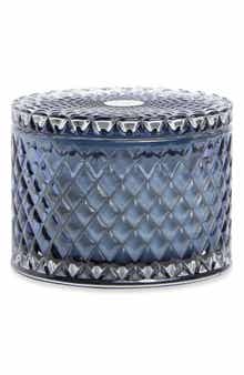 Teakwood Etched Glass Candle
