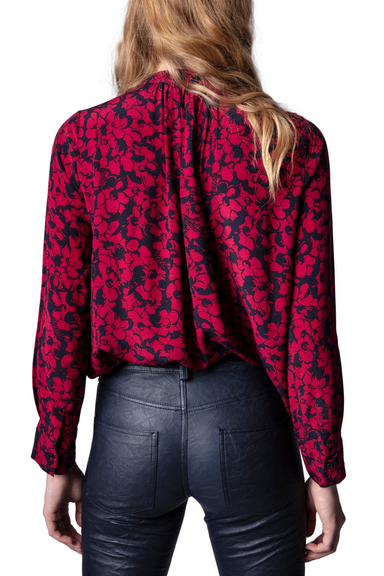 Tink Bico Floral Blouse, Alternate, color, BORDEAUX