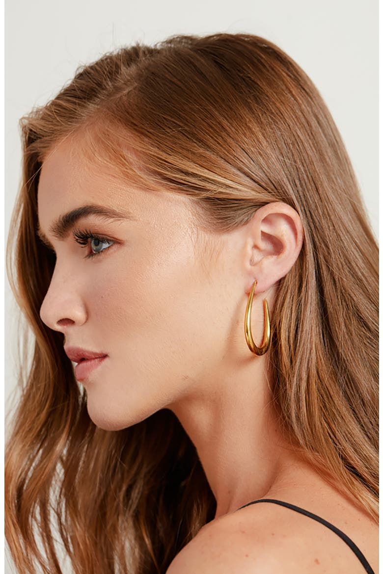 Mezi Maxi Hoop Earrings, Alternate, color, GOLD