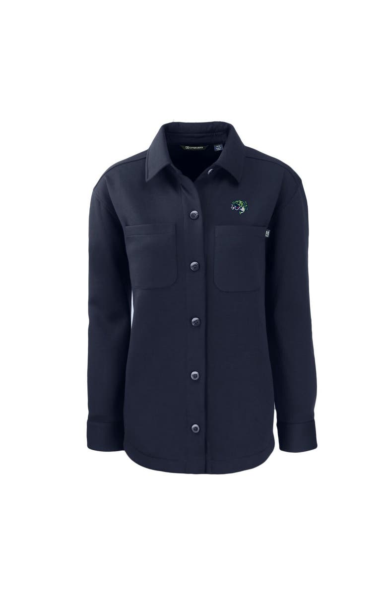 Cutter & Buck Women's Cutter & Buck Navy Gwinnett Stripers Roam Eco Knit Shirt Jacket, Alternate, color, 