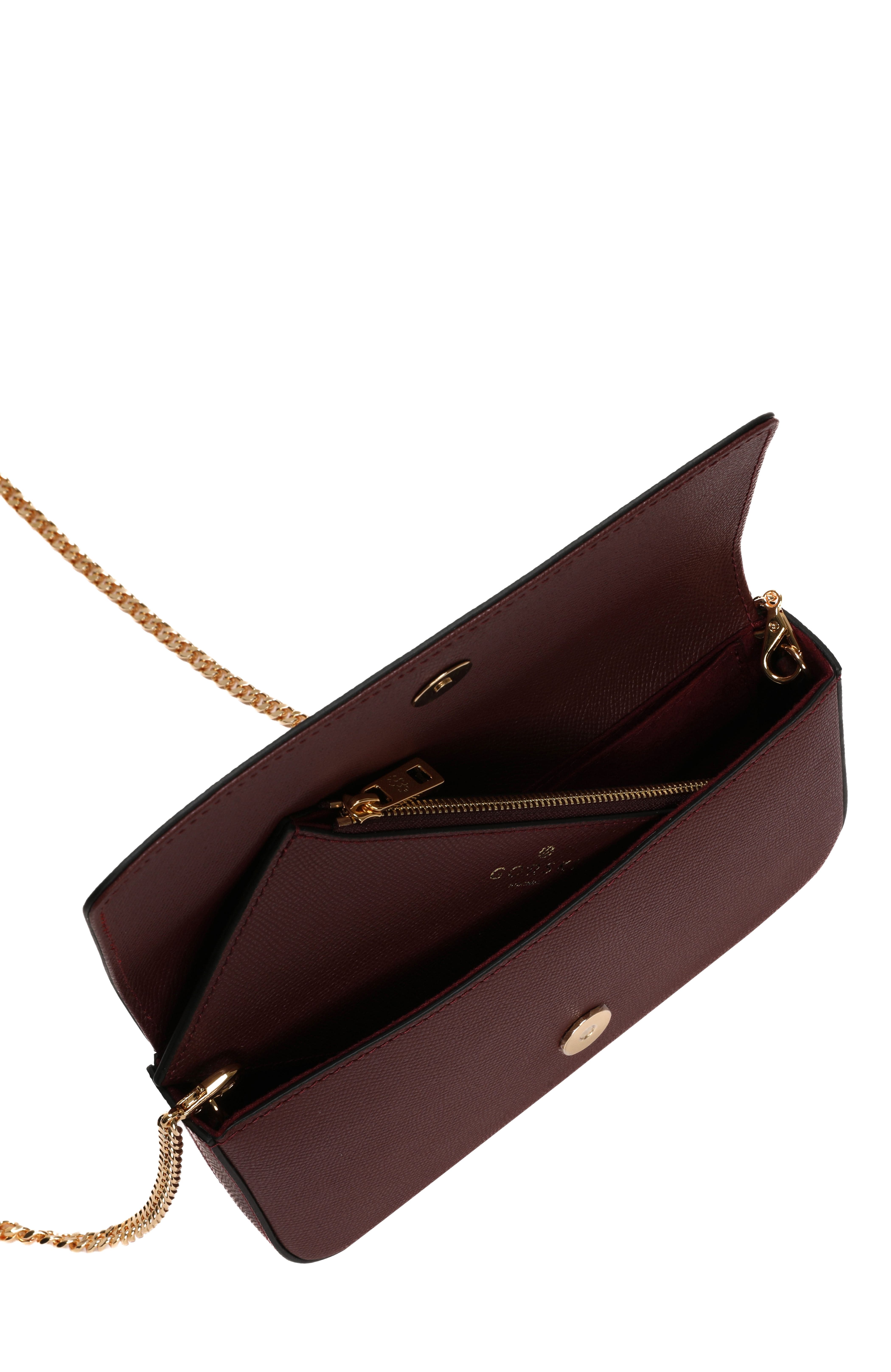 Leather Crossbody Bag, Alternate, color, BURGUNDY
