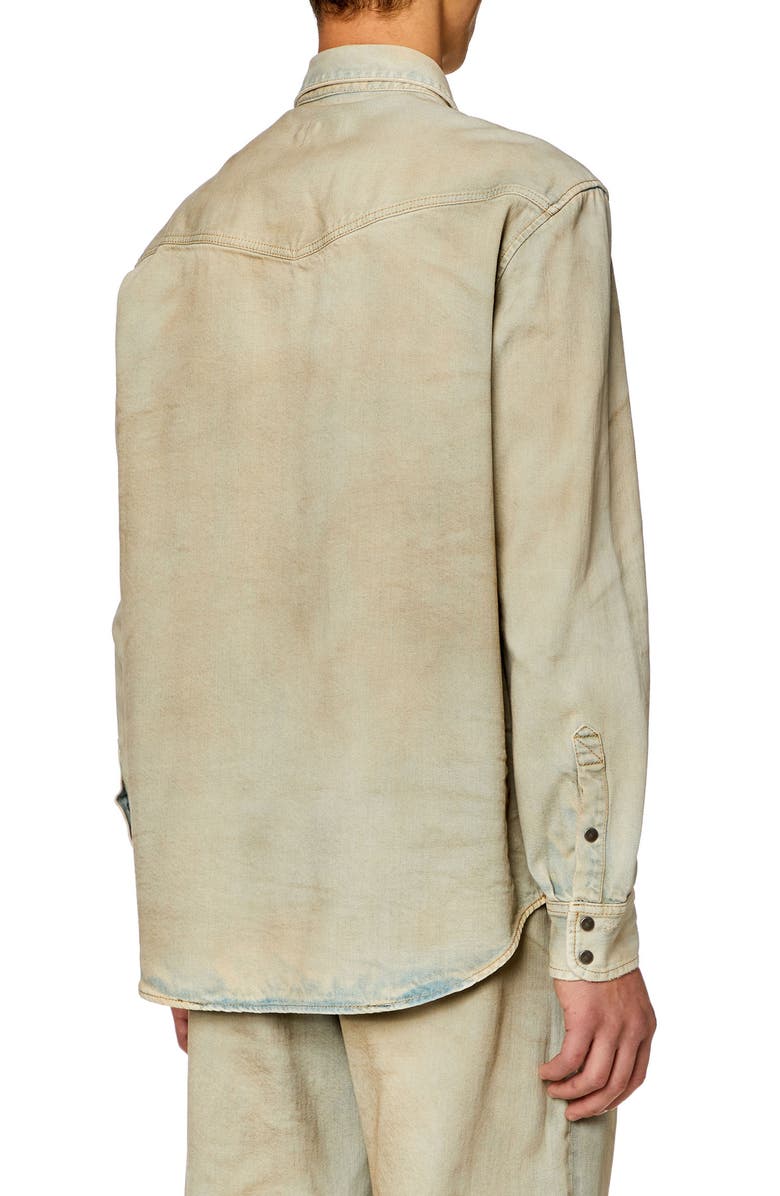 DIESEL<sup>®</sup> D-Ocean Western Cotton & Hemp Denim Snap-Up Shirt, Alternate, color, 