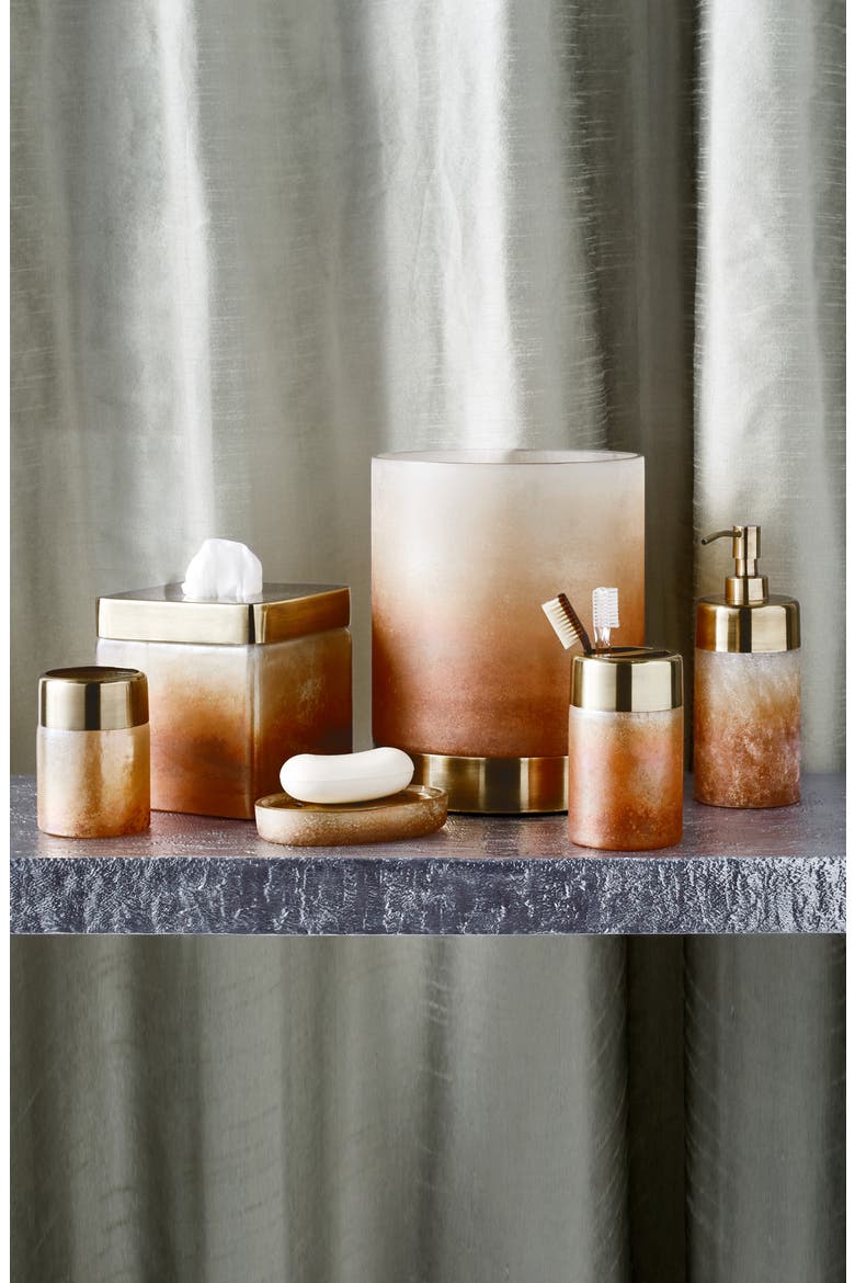 Torched Tissue Box Cover, Alternate, color, AMBER